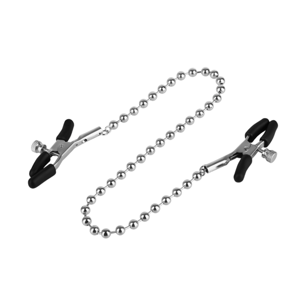 Silver beaded nipple clamps