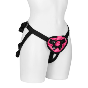 Pink Velvet Strap-On Harness