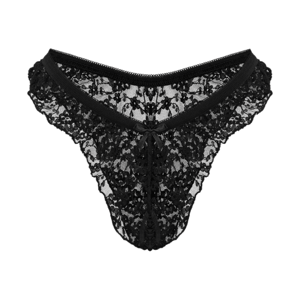 Ouvert-Slip mit floraler Spitze