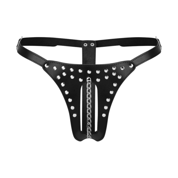 Ledertanga mit Kette