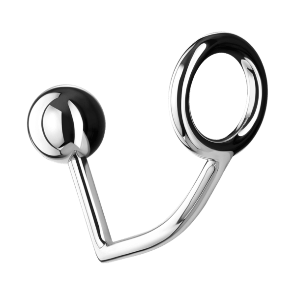 Metall-Penisring mit Analdildo