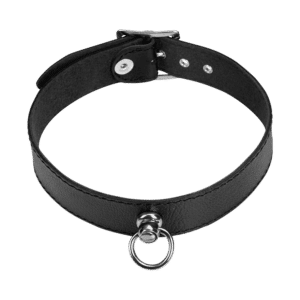 Schmales Leder-Halsband mit O-Ring