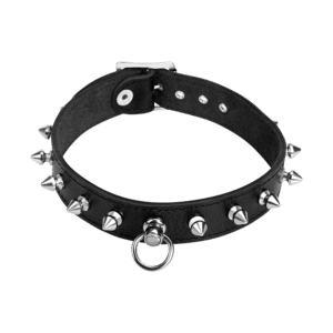 Leder-Halsband mit Killernieten