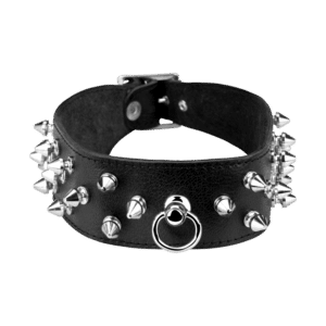 Breites Leder-Halsband mit Killernieten