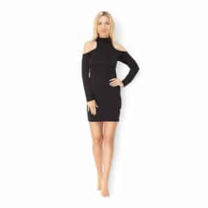 Long Sleeved Cold Shoulder Mini Dress