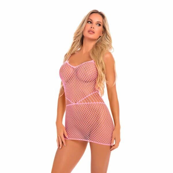 Roll Up Net Mini Dress